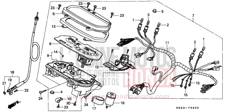 DREHZAHLMESSER von CB1300 Super Bold'or ABS TITANIUM METALLIC (YR183) von 1998